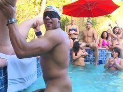 Muscular hung stud gets lucky at a bachelorette party