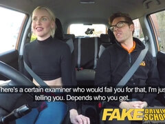 Faking it till you make it: a driving lesson ends with a squirting surprise!