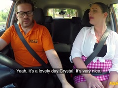 Fake Driving School (FakeHub): Busty curvy learner fucks to orgasm