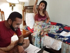 A Stylish Desi Woman with His Friend in a Hotel Room