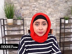 Stepson Donnie Rock teaches hijab-wearing stepmom Lilly Hall how to suck and fuck like a pro