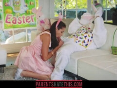 Teen fucks stepuncle dressed as Easter Bunny