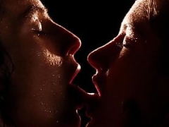 Sapphic chicks slowly licking each others vag