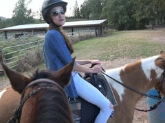 After a 1hr horseback ride in Hawaii, Victoria takes a bath with you.