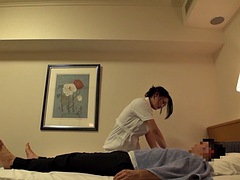 Japanese hotel massage naked - hairy pussy licking