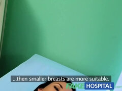Doctor with small tits satisfies her patient's restlessness with a hard fuck in fakehospital