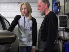 Freaky 18-19 y.o. Daniela C Blows Mature Mechanic