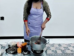 Pakistani village wife fucked in kitchen while cooking with clear hindi audio