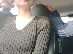 Doggystyle Handjob for Friend in Car Outdoors Risky Sex, Hornycouple149