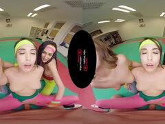 Yoga POV VR foursome porn after workout - naked euro teens