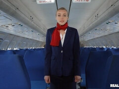 Air hostess Angel Emily plays kinky sex games after work