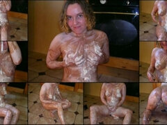 Haley Gets Messy Naked with Chocolate Whipped Cream - Enjoy It!