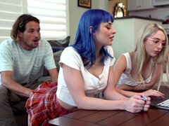 Lily Larimar and her friend Jewelz Blu take turns with horny man