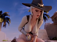 slutty 3d ashe with perfect pussy gets rough fucks