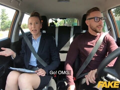 Watch Emyliaargan dominate and make her pussy eat to calm herself in fake driving school