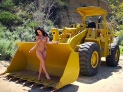 Gorgeous woman is fucking a construction worker