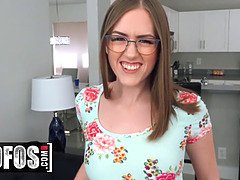 Nerdy small tit Lindsey Love fucks POV