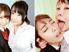 Miku Abeno's Drenched Desire From Arisa Hanyu's Spit on Face