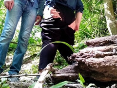 Mother-in-law Pissing Pussy and Son-in-law's Small Dick in Nature