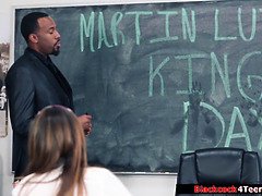 Horny student fucked by black teacher
