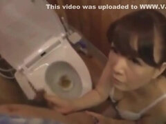 Asian young man was anxious to urinate