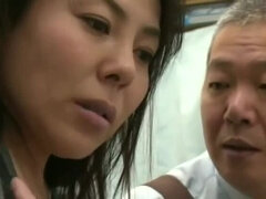 Ambrosial Japanese harlot in bukkake porn video