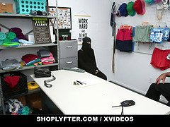 Muslim shoplifter (delilah day) caught piling expensive merch under her hijab