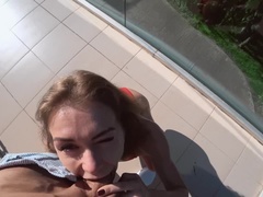 Horny Chick Gets Fucked Hard Outside And Swallows Cum