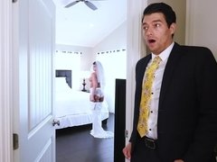Horny MILF fucks her future stepson just before wedding