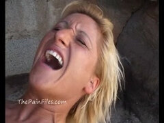 Public Domination & submission and outdoor mummy fetishes of tormented blond mum