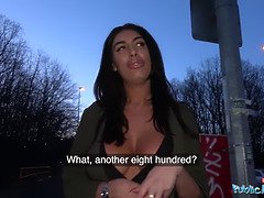 Public Agent Cheating big boobs Brit deepthroats thick cock on holiday