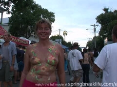 Fantasy Fest In Key West - Amateur Ladies Show Boobs