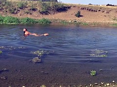 jons naked River swim in 2016