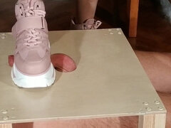 Domina cock stomping slave in pink boots (Hungarian) pt1 HD