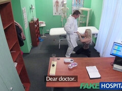Blonde patient Daisy Lee sucks on doctor's hard cock before getting slammed in fake hospital