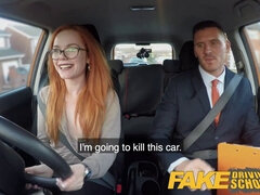 Ella Hughes fails her driving test on the road and gets her fake driving skills tested in a wild car sex session