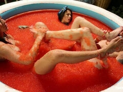 Foot Fetish, Lesbian Footing, Jello and Sploshing!!!!!