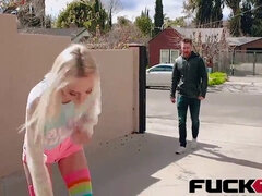 Watch Chloe Temple in The Masking Tape Muff getting pounded from behind and sprayed with cum