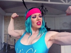 Retro, muscle girl, muscles