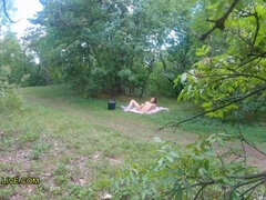 PAWG 18-Year-Old Caught Sunbathing Naked in the Forest by Father and Son – Mia Rose Part 1 of 3 - Dean van damme