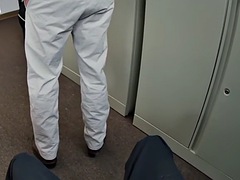 Amateur white tattooed ass fucked by bbc in office office