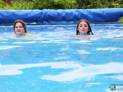 Mary Brown & Molly Evans: BBW tit-suckers get wet & wild in the pool