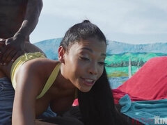 Packing Eden West - big ass ebony Eden west takes BBC outdoors by the pool