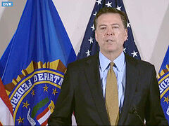 FBI Director James Comey pounds lady Justice in America for an hour