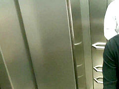 Public Elevator Quicky pummel from German teenager with Stranger