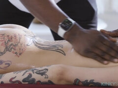 Sexy Tattooed Latina Vanessa Vega Gets A Deep Dick Massage From A Huge BBC - Vanessa Vega loves interracial massage