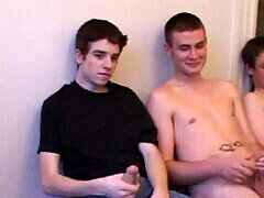 Hot guys, hot gay threesome, gay spit roast