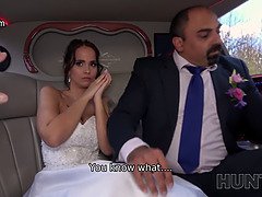 Random passerby scores luxurious bride in the wedding limo