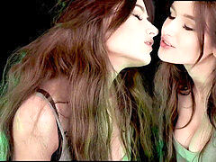 ASMR super-steamy girl/girl kisses