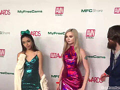 2019 AVN Nominations party - crimson Carpet part trio